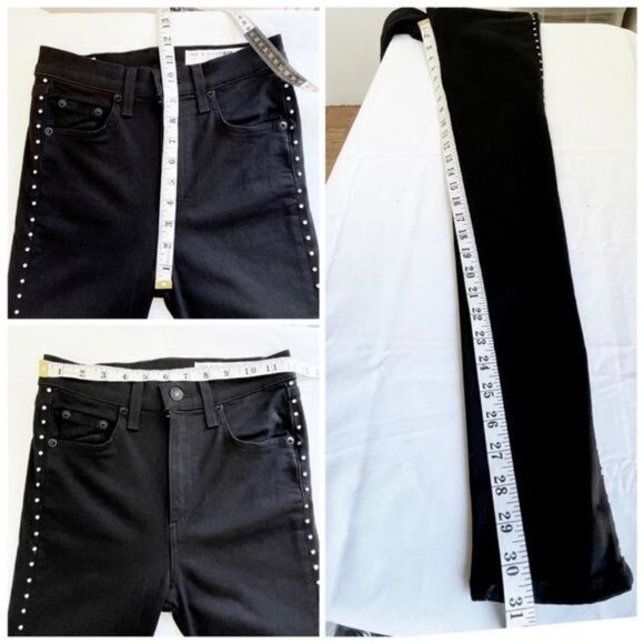 Rag & Bone Studded high-rise skinny jean w/ vintage inspired yoke & pocketing 25 - Picture 4 of 11